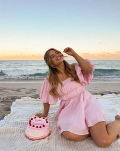 Dollores Rose - Puff Sleeve Off Shoulder Mini Dress