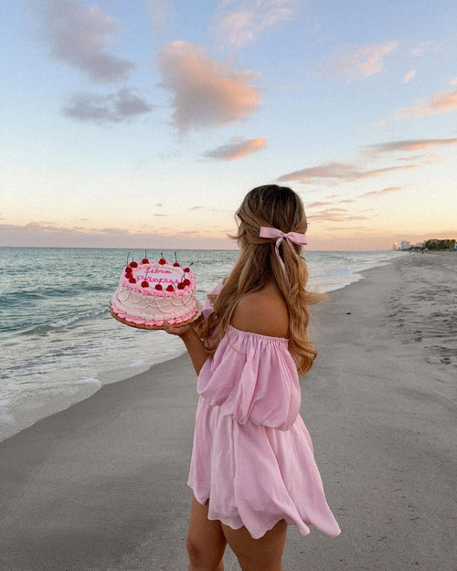 Dollores Rose - Puff Sleeve Off Shoulder Mini Dress