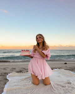 Dollores Rose - Puff Sleeve Off Shoulder Mini Dress