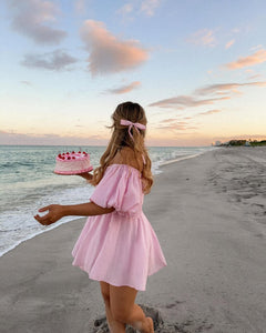 Dollores Rose - Puff Sleeve Off Shoulder Mini Dress