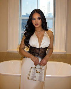 Primrose Ivory - Long Silke Satin Maxi Dress