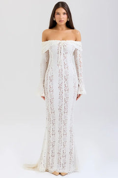 Vittoria WHITE - Long Lace Bodycon Maxi Dress
