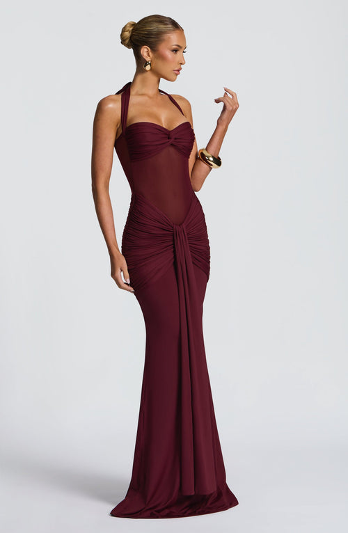 Veronica Red - Sahara Luxe Sunset Sheer Maxi Dress