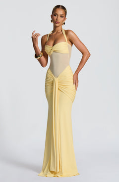 Veronica Yellow - Sahara Luxe Sunset Sheer Maxi Dress