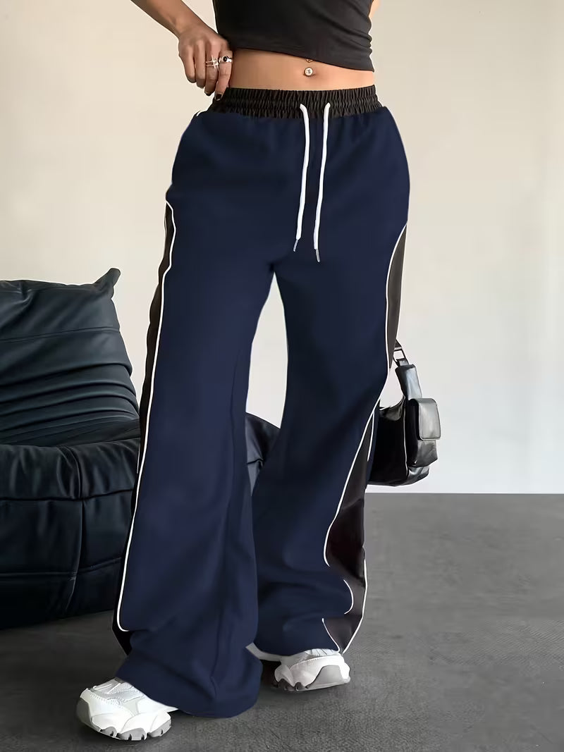 OLEO STRIPED WIDE LEG PANTS