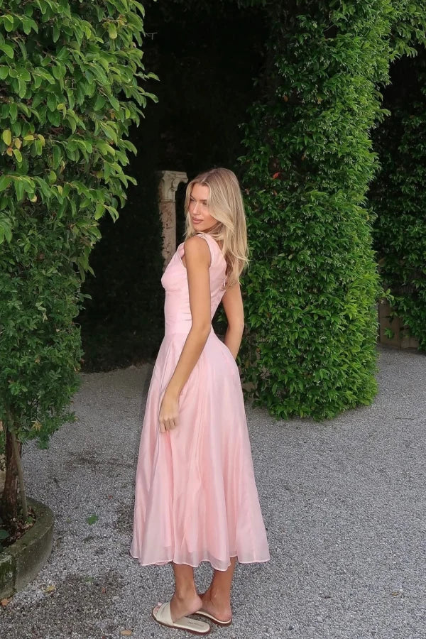 GLAMOROUS BUTTON DETAIL A LINE MIDI DRESS