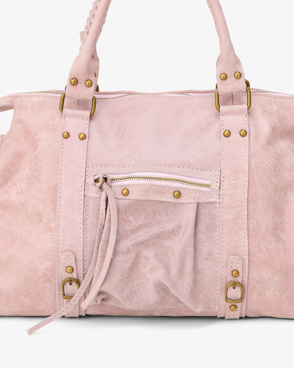 MILA TEDDY BROWN SHOPPER HANDBAG - VANILLA PINK