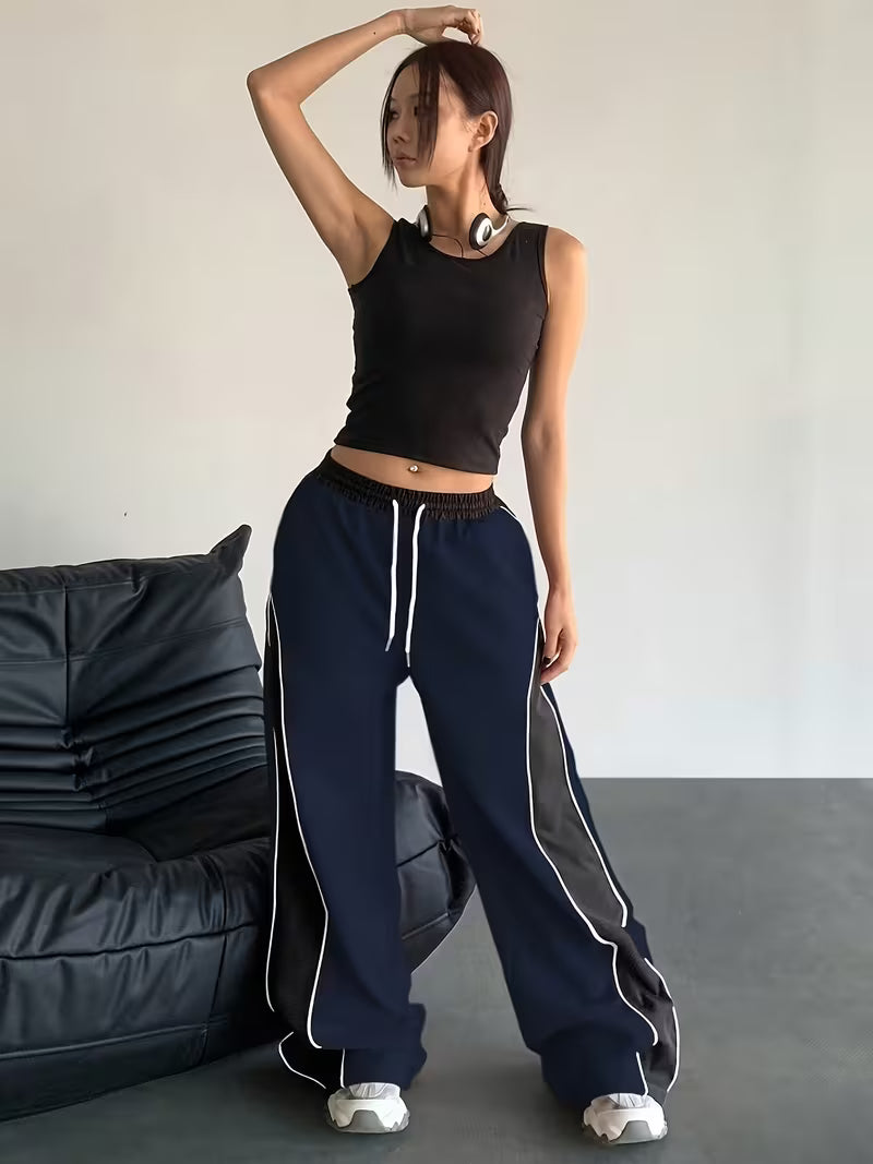 OLEO STRIPED WIDE LEG PANTS