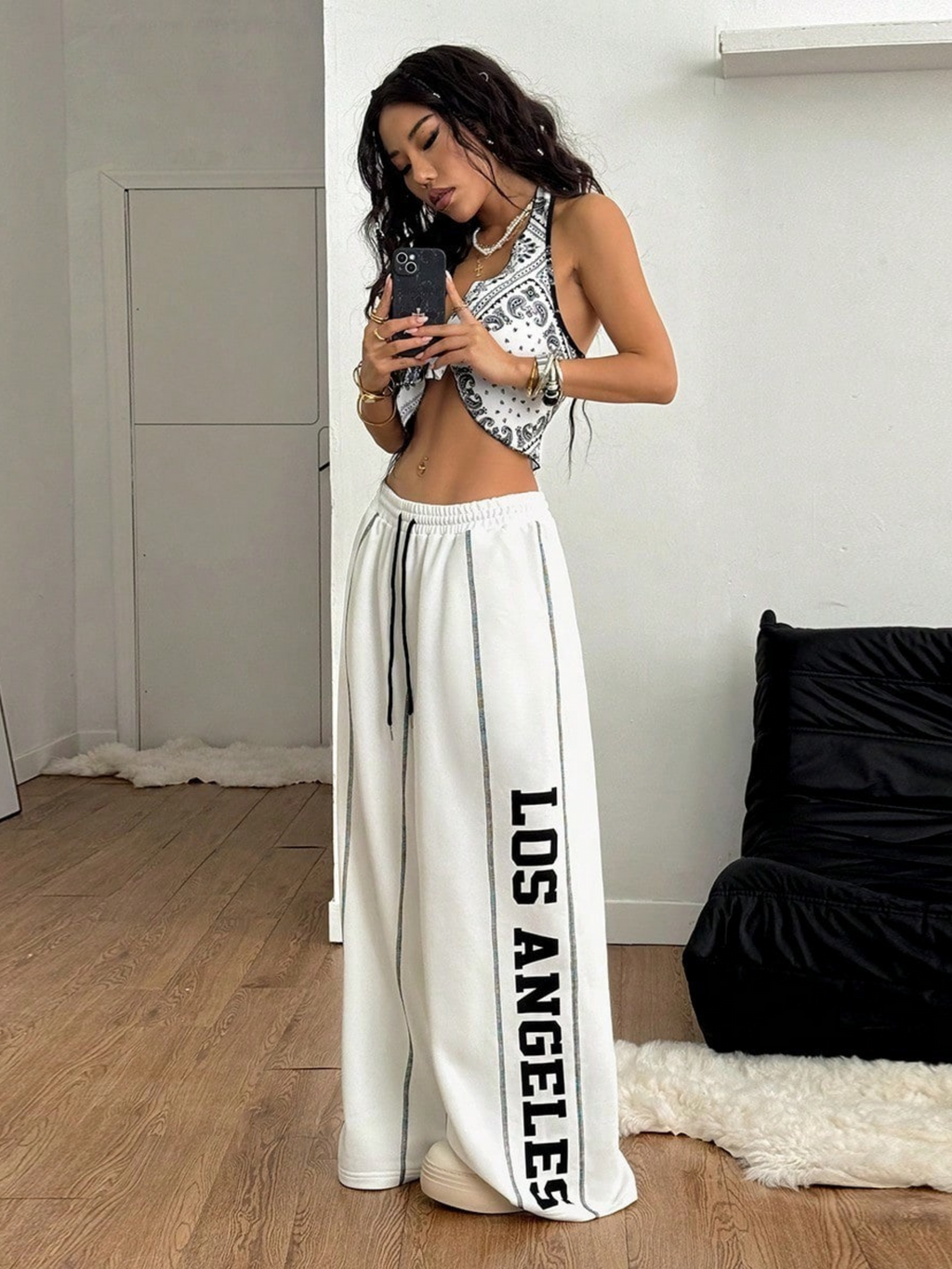 LOS ANGELES JOGGERS WIDE LEG PANTS