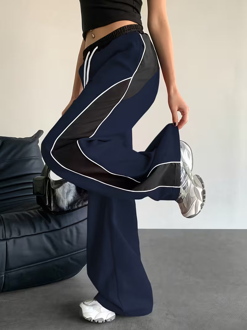 OLEO STRIPED WIDE LEG PANTS