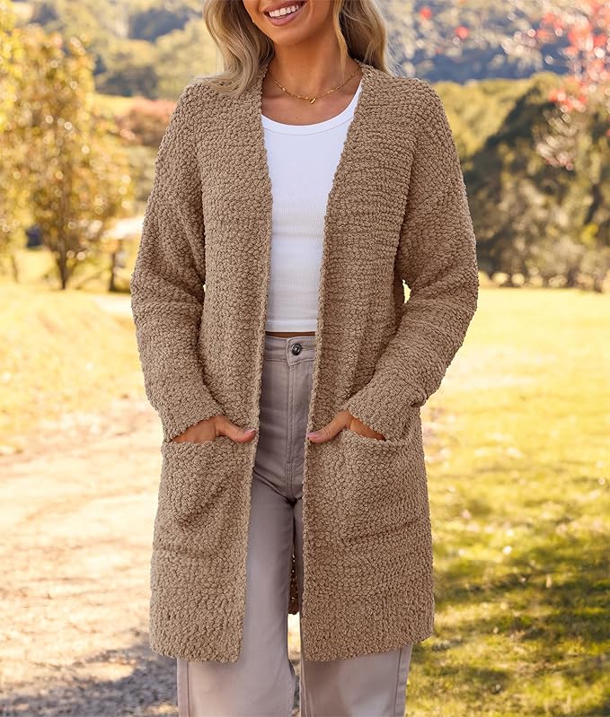 CAROLH OPEN FRONT CHUNKY KNIT CARDIGAN