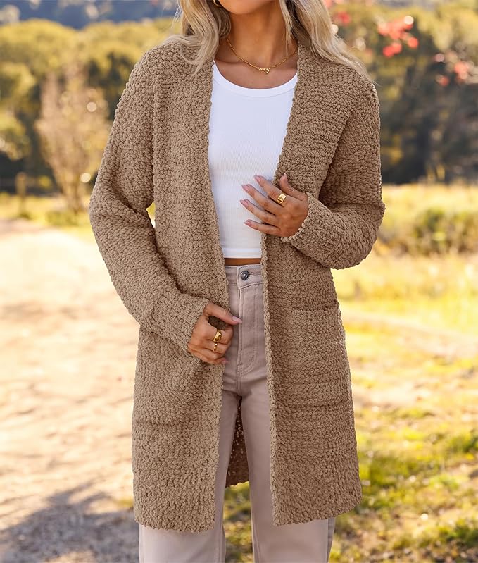 CAROLH OPEN FRONT CHUNKY KNIT CARDIGAN