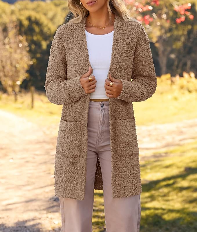 CAROLH OPEN FRONT CHUNKY KNIT CARDIGAN