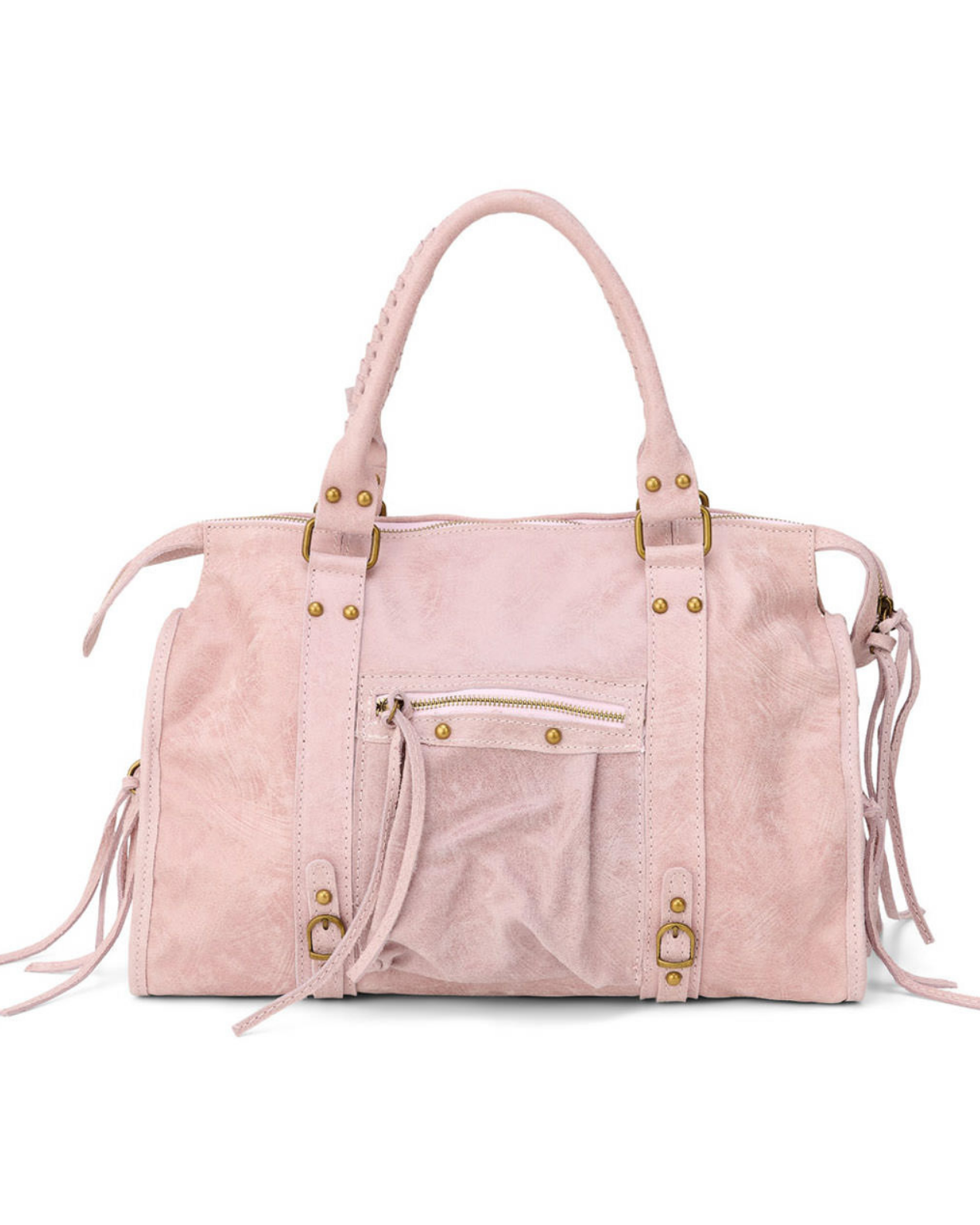 MILA TEDDY BROWN SHOPPER HANDBAG - VANILLA PINK