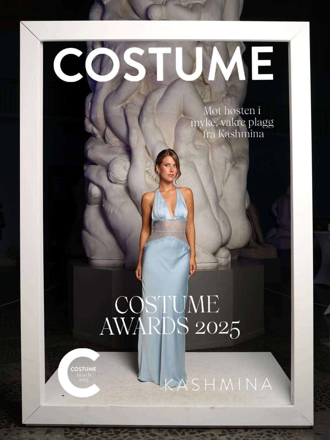 Primrose Blue - Long Silke Satin Maxi Dress