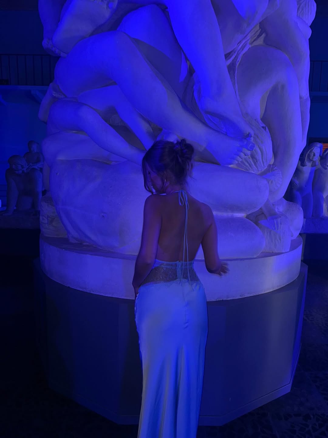 Primrose Blue - Long Silke Satin Maxi Dress