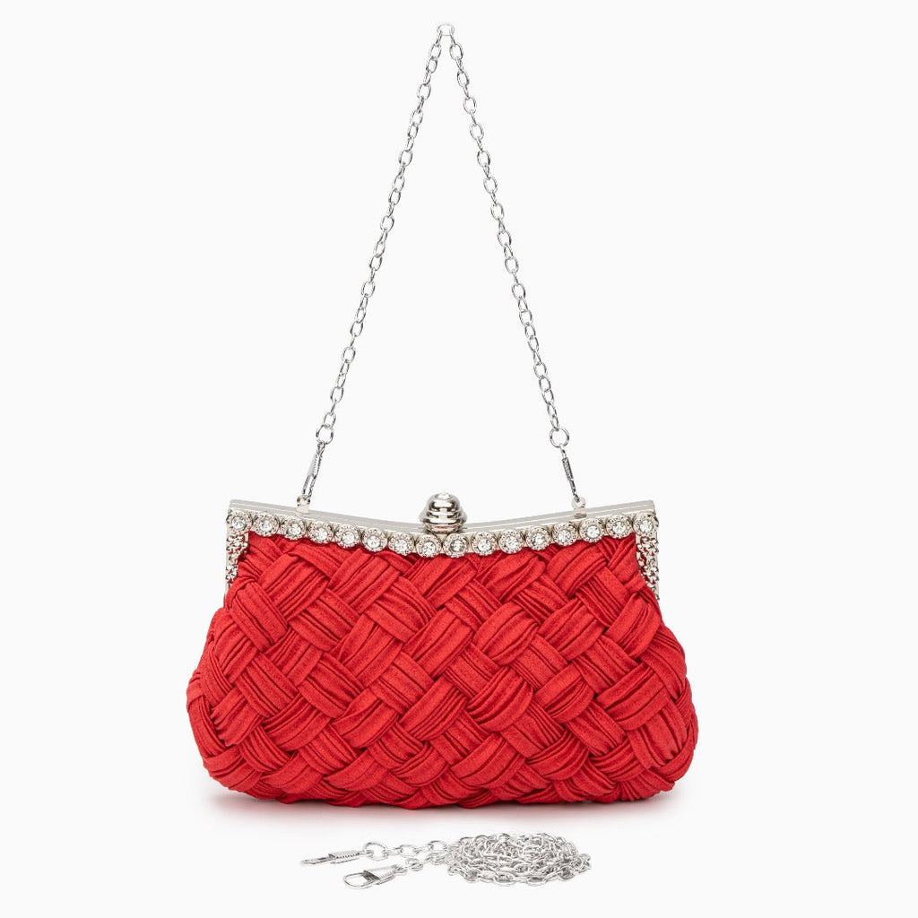 Braelyn Braided Rhinestone Clutch Bag