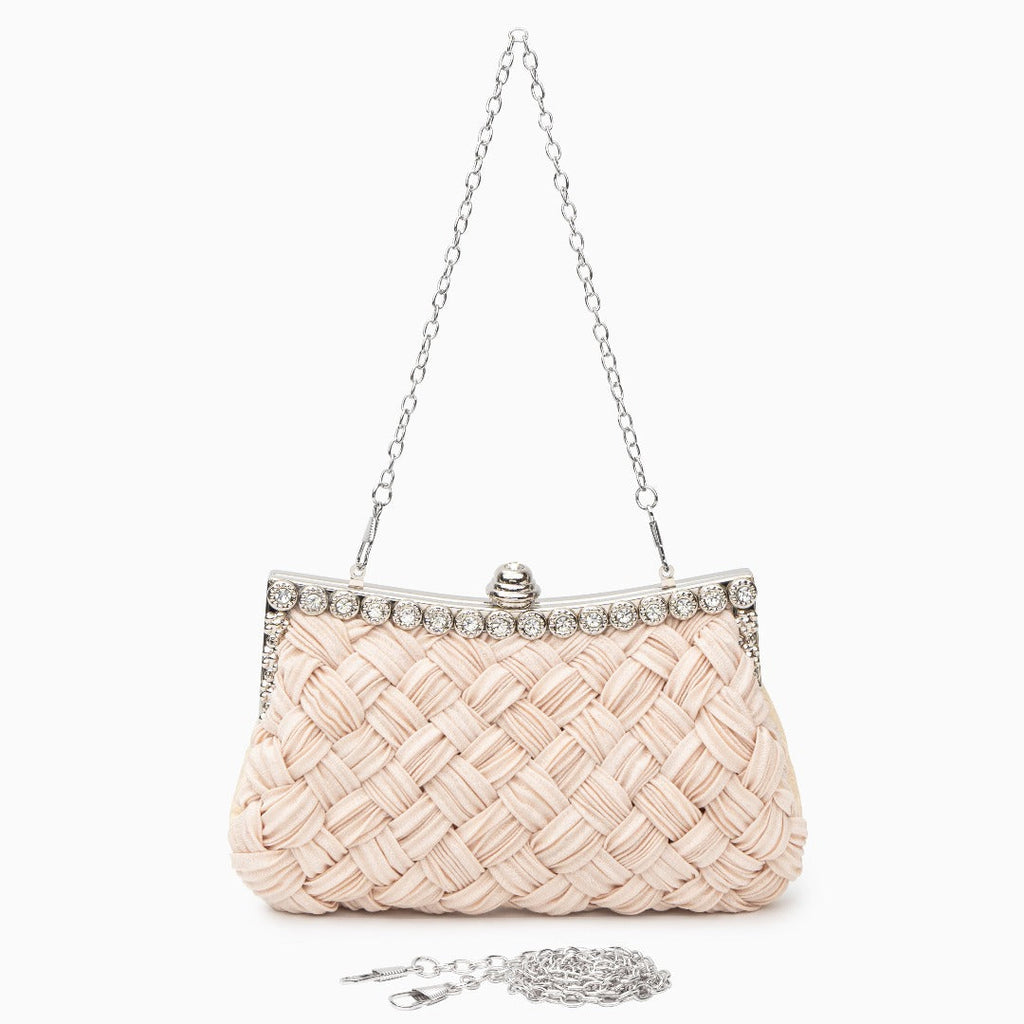 Braelyn Braided Rhinestone Clutch Bag