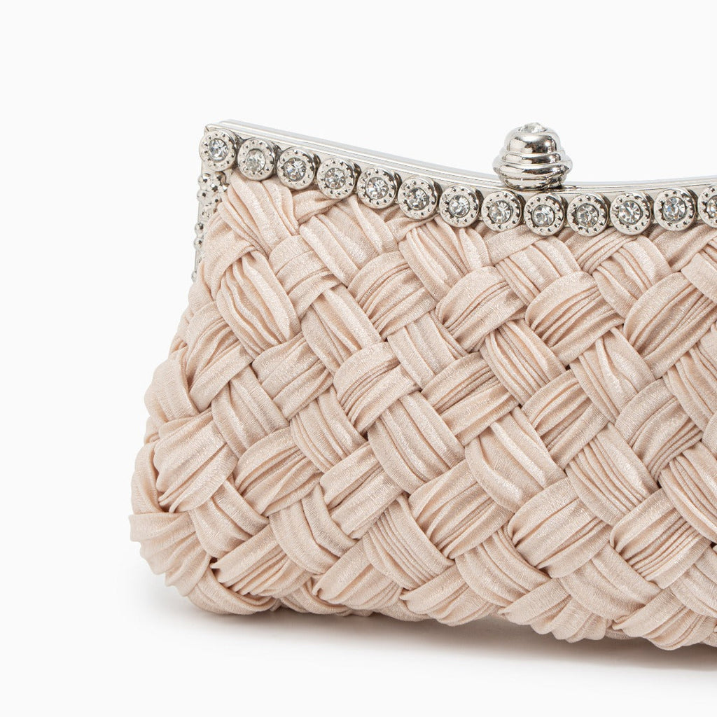 Braelyn Braided Rhinestone Clutch Bag