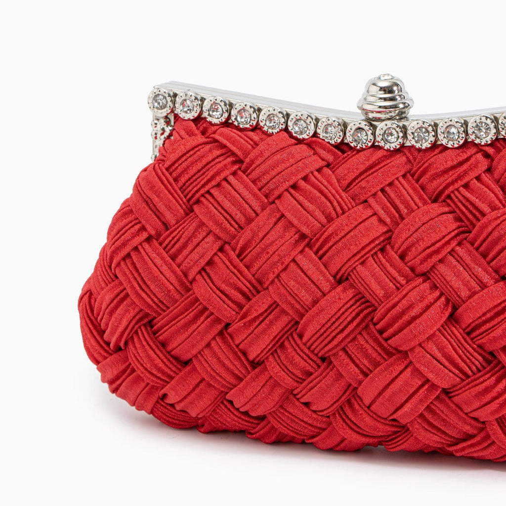 Braelyn Braided Rhinestone Clutch Bag