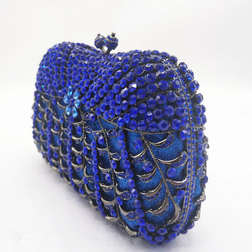 ALYSSA RHINESTONES CLUTCH BAG – BLUE