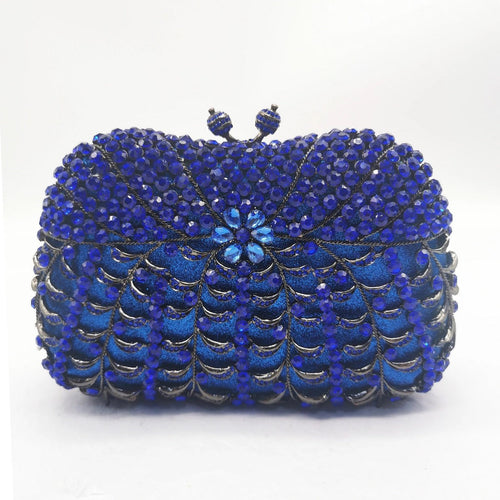 ALYSSA RHINESTONES CLUTCH BAG – BLUE