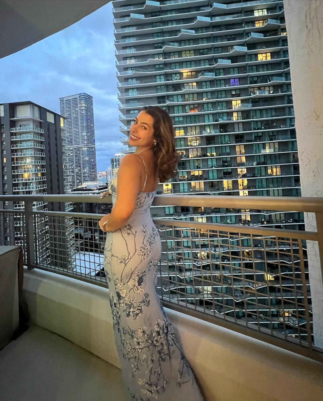 ARTEMIS - Blue Floral Ceramic Maxi Dress