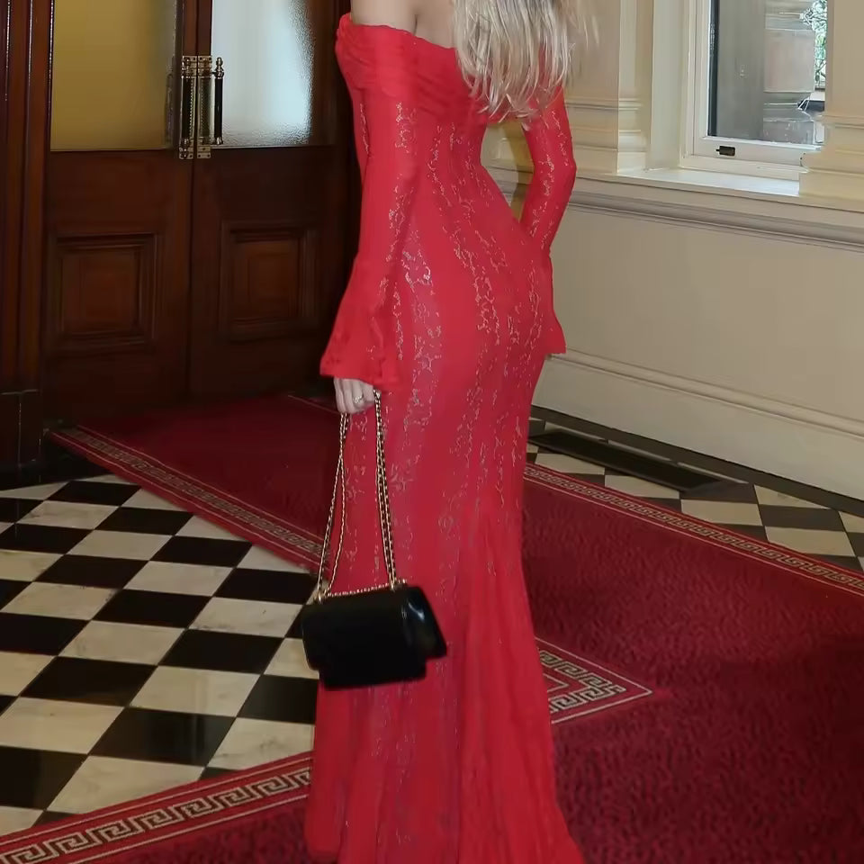 SERAFINA – OFF-SHOULDER MAXI DRESS