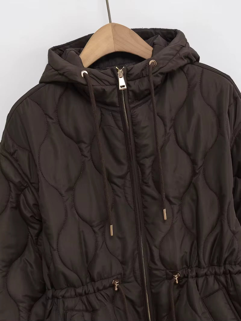 EMILY COLLAR HOODED COTTON JACKET