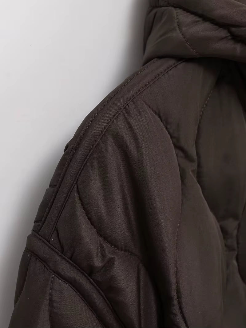 EMILY COLLAR HOODED COTTON JACKET