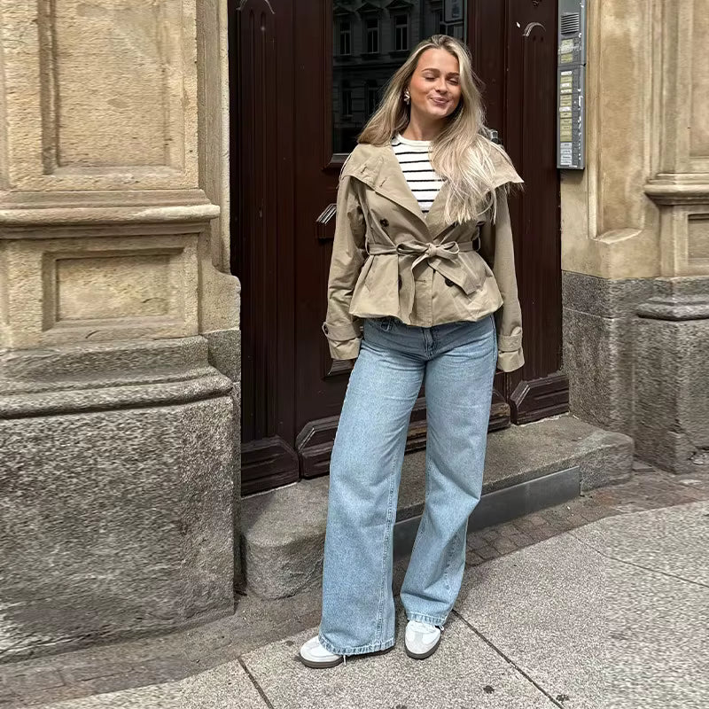 NATALIE CLASSIC TRENCH JACKET - KHAKI