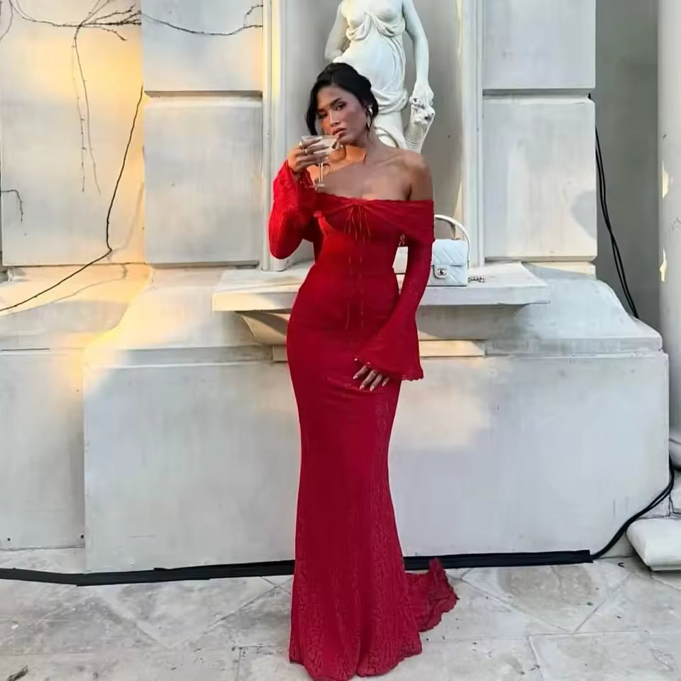 SERAFINA – OFF-SHOULDER MAXI DRESS