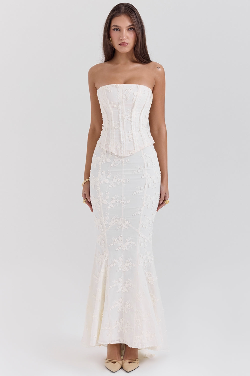 MIRAGE - CLASSIC GROOM CORSET LACE MAXI DRESS