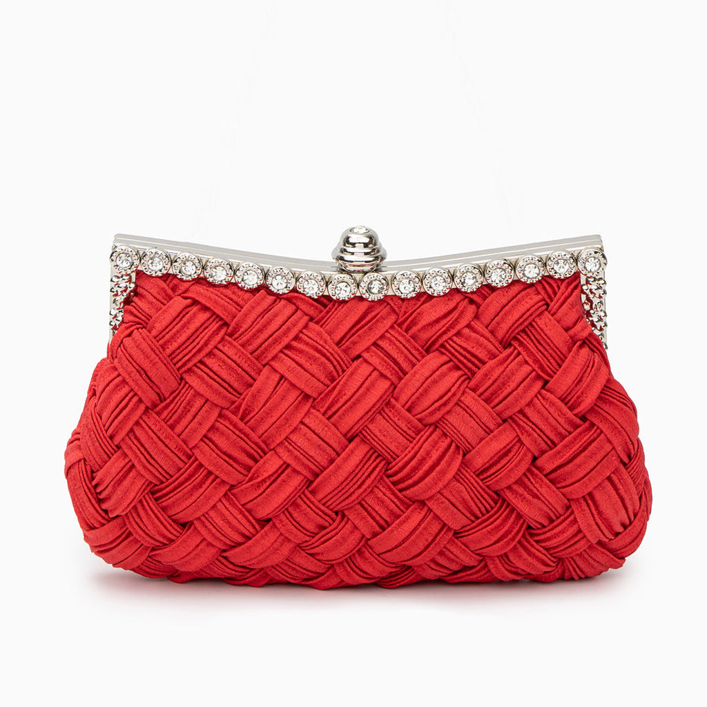 Braelyn Braided Rhinestone Clutch Bag