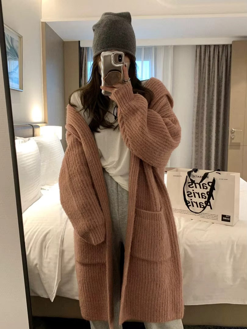 FRAUEN PULLOVER THINNED LONG OPEN CARDIGAN