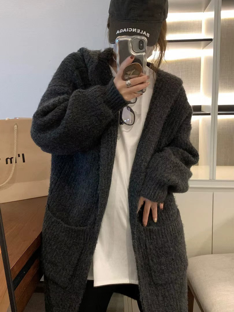 FRAUEN PULLOVER THINNED LONG OPEN CARDIGAN