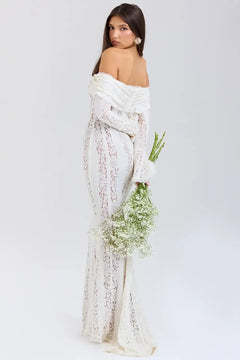 Vittoria WHITE - Long Lace Bodycon Maxi Dress