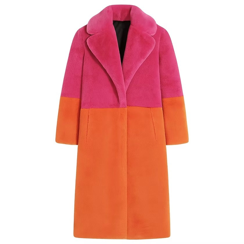 MOI TWO-TONE TEDDY COAT