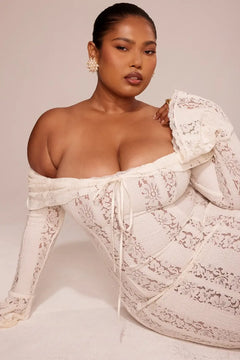 Vittoria WHITE - Long Lace Bodycon Maxi Dress