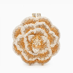 JELINE FLOWER CLUTCH BAG – GOLD