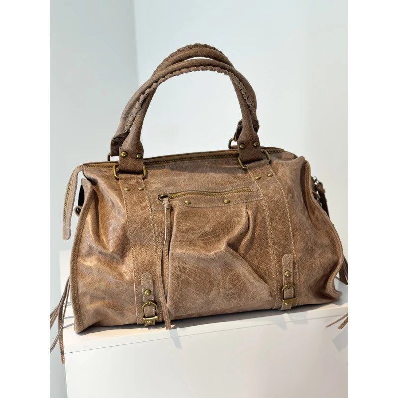MILA TEDDY BROWN SHOPPER HANDBAG - BROWN