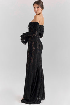 Vittoria Black - Long Lace Bodycon Maxi Dress
