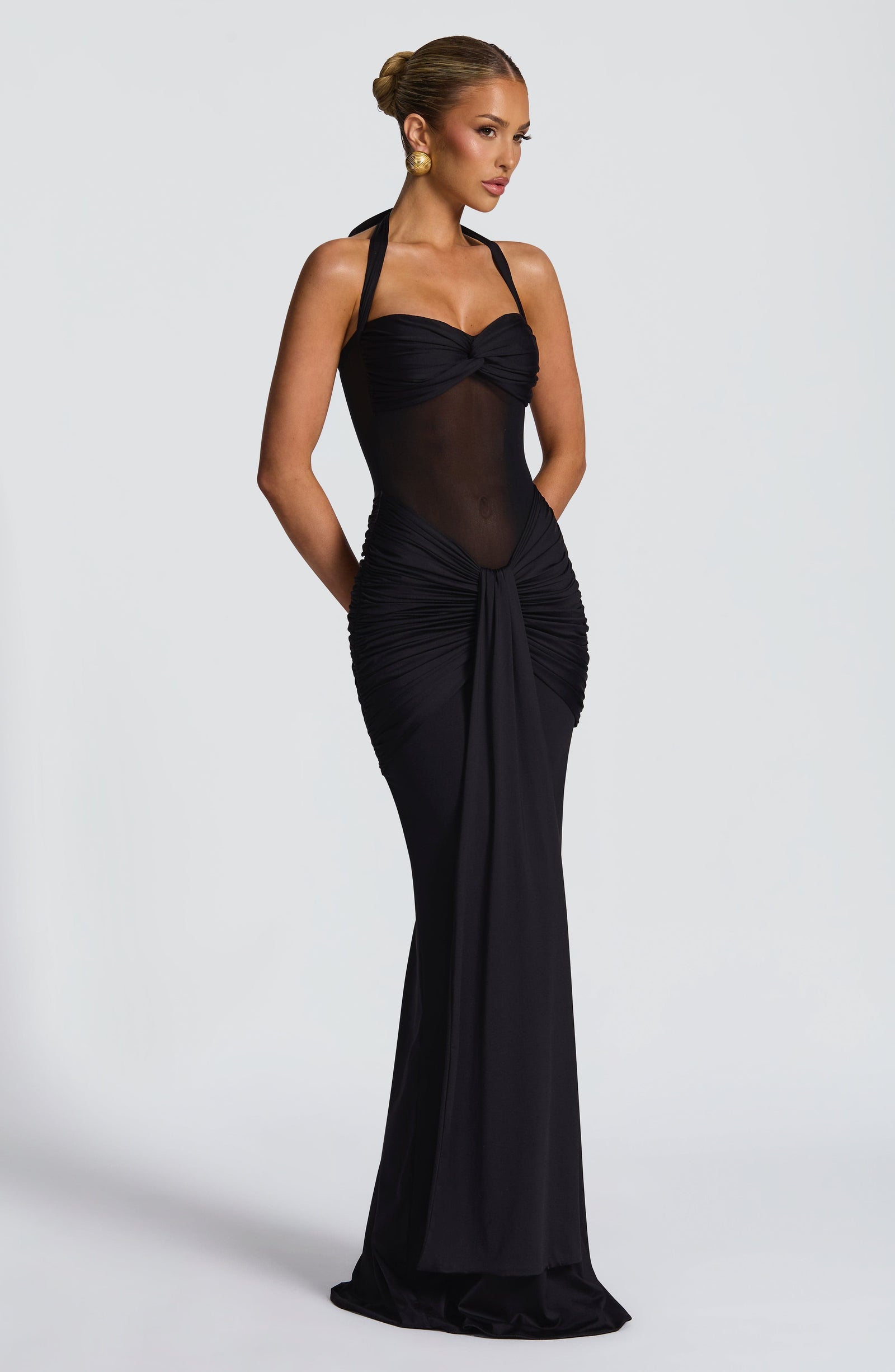 Veronica Black - Sahara  Luxe Sunset Sheer Maxi Dress