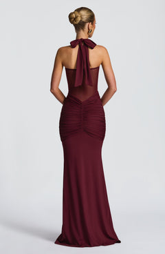 Veronica Red - Sahara  Luxe Sunset Sheer Maxi Dress
