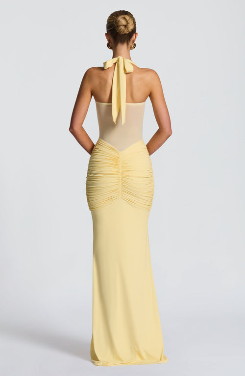 Veronica Yellow - Sahara  Luxe Sunset Sheer Maxi Dress